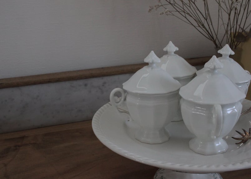 FranceAntiqueクリームポット【ポ・ア・クレム】ポーセレン白磁器