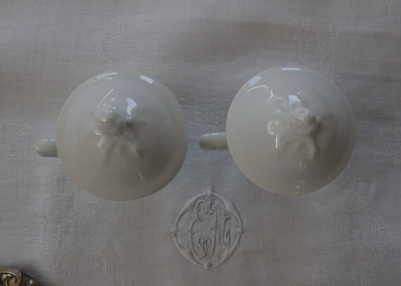 お花のクリームポット【ポ・ア・クレム】ポーセレン白磁器