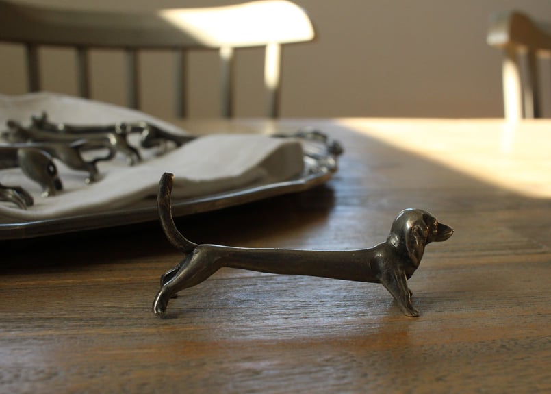 フランスアンティーク　動物型メタルカトラリーレスト5個セット フランスアンティーク 動物型メタルカトラリーレスト5個セット