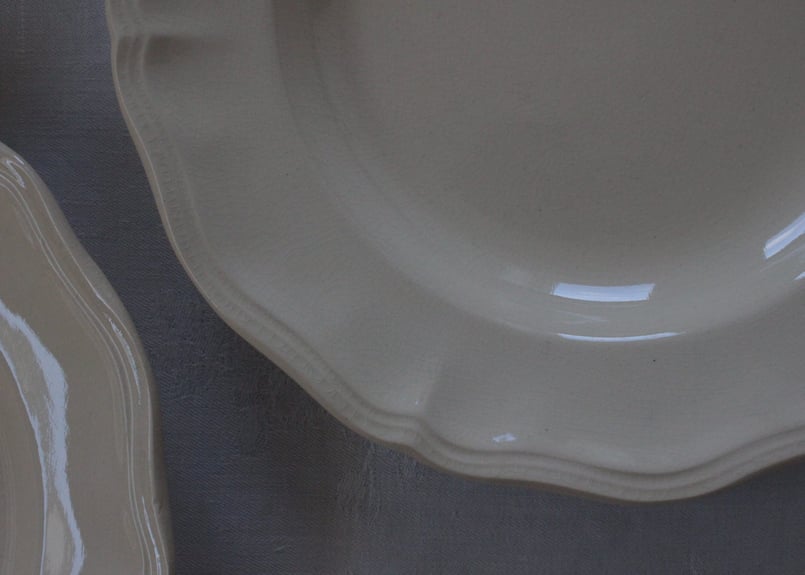 ペア販売】D・Sarreguemines 花リムアイボリー25cm | Antique &