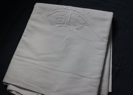 France Antique MONOGRAM /モノグラム大判シーツ【C】