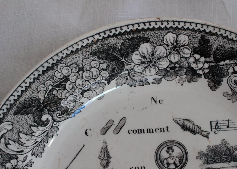 Creil et Montereau【クレイユ モントロー】グリザイユプレート（数量2