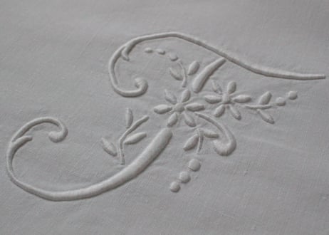 France Antique モノグラムシーツ/MONOGRAM “FK”