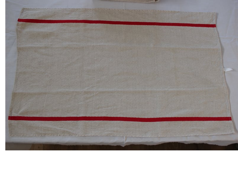 BASQUES EN LIN Torchons 赤ラインのバスク織トーション (数量6