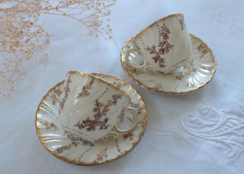 サルグミンヌ Sarreguemines サルグミンヌ手彩色 カップ&ソーサー d05048 | jinen