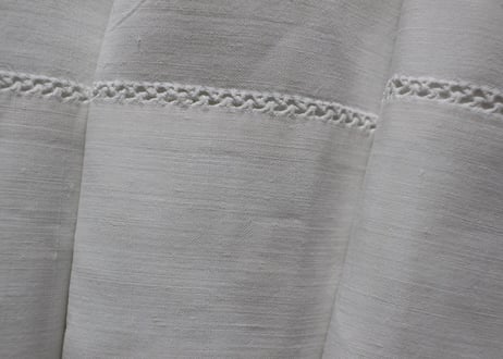 France Antique MONOGRAM“AA”ピュアリネンレースの大判シーツ