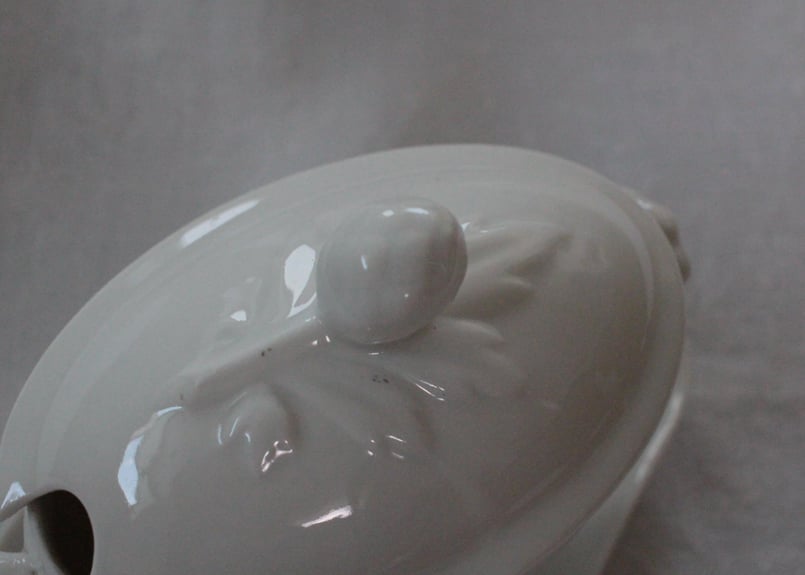 France Antique 白磁器・蓋付きマスタードポット | Antique & Broc