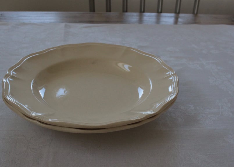 ペア販売】D・Sarreguemines 花リムアイボリー25cm | Antique &