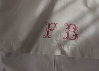 France Antique Linge Ancien Feuilles MONOGRAM“FB”シーツ