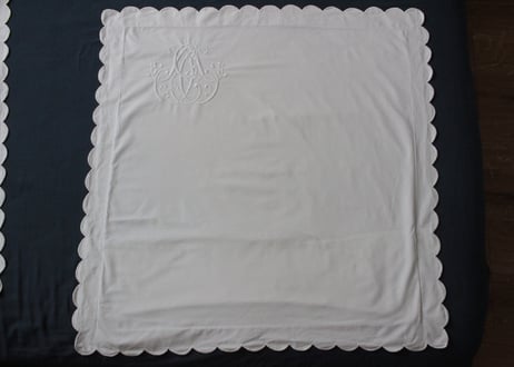 France Antique クッションカバー/MONOGRAM・W（数量2)
