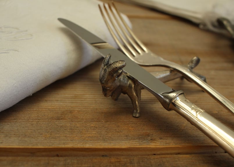 送料無料対象商品】真鍮製 動物達のカトラリーレスト（数量5