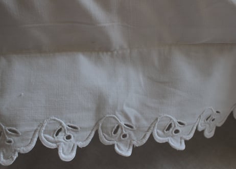 France Antique Whitework MONOGRAM "LH"  クッションカバー大
