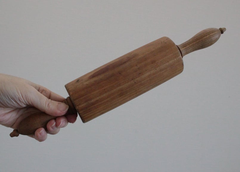 アンティーク　McDougalls 広告入り　ローリングピン　麺棒　陶器 レア アンティーク McDougalls 陶器 ローリングピン 麺棒