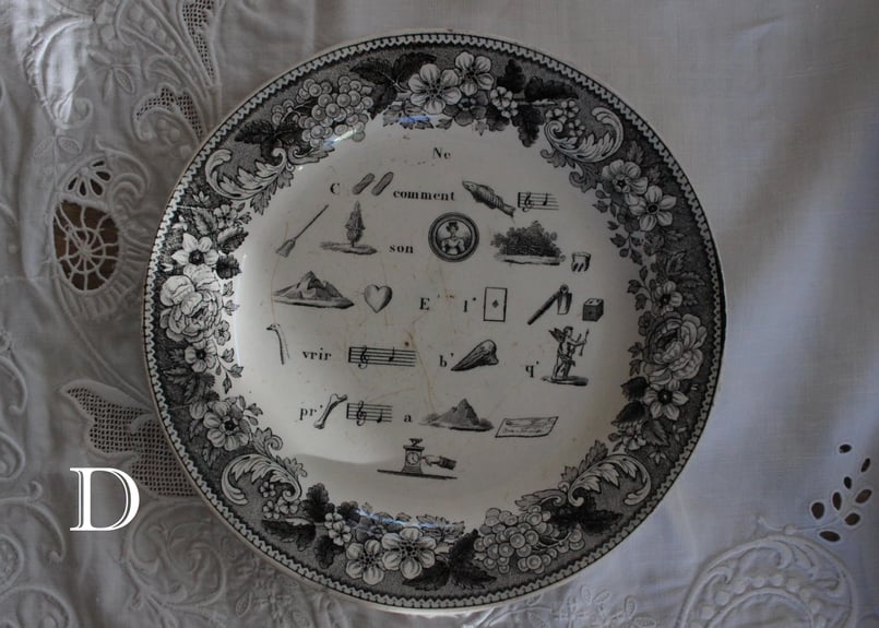 Creil et Montereau クレイユモントロー　グリザイユプレート Creil et Montereau【クレイユ モントロー】グリザイユプレート（数量2