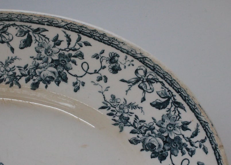 Gien【ジアン】bouquet de rose・オーバルプレート | Antique & B