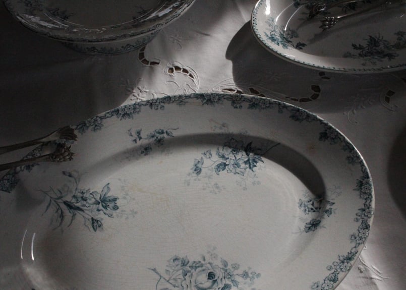 レア◆クリームウェア オーバルパニエ皿 ショワジールロワオクトゴナルポントシュー レア◇クリームウェア オーバルパニエ皿 ショワジールロワオクトゴナル