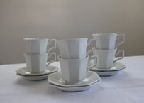 Johnson Brothers【ジョンソンブラザーズ】“Heritage White” Cups & Saucers　２客セット(数量2)