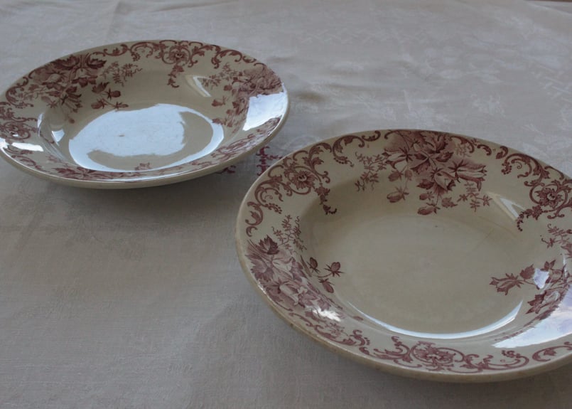 ペア販売】Saint-Amand【サンタマン】 カンパニュラのスーププレート