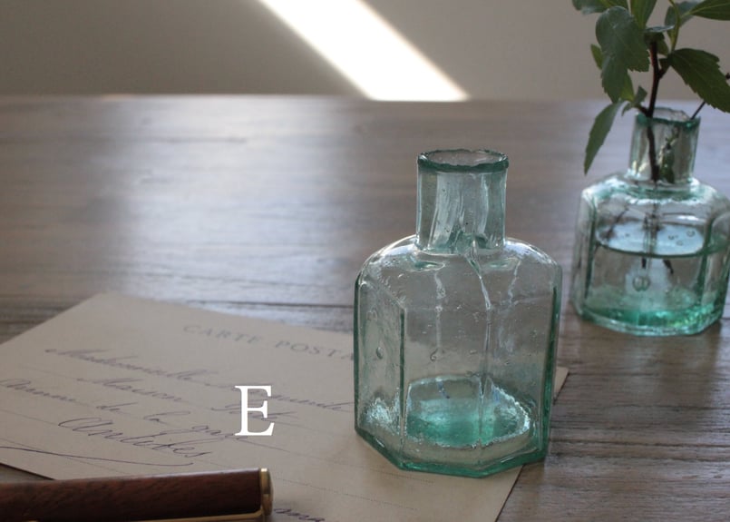 イギリスのアンティーク六角形のガラスインク瓶（数量3）2/2