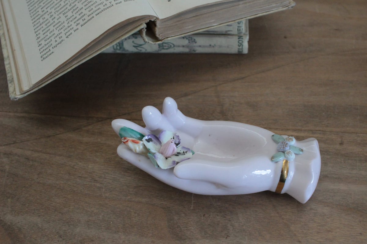 B】オリエンタルな花・レフトンのハンドモチーフ/Lefton Porcelain