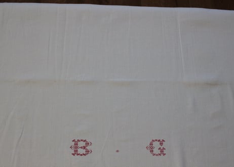 France Antique 赤ラインの大判シート/MONOGRAM "B・G"