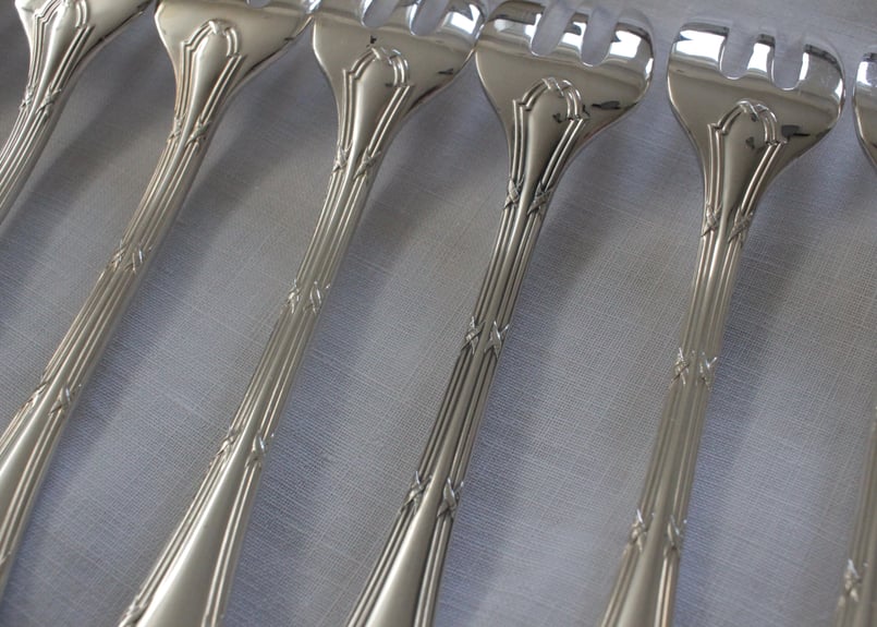 美品 クリストフル リュバン デザートフォーク 4点 クリストフル フォーク ○ リュバン デザート フォーク 17cm