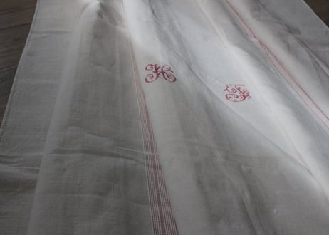 France Antique 赤ラインの大判シート/MONOGRAM "HF"