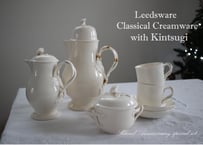 Leedsware Classical Creamware with Kintsugi second anniversary special set