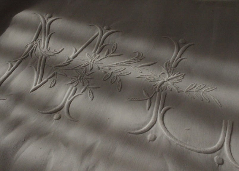 フランスアンティークイニシャルシーツ/モノグラムカバー/MONOGRAM“EL” フランスアンティークイニシャルシーツ/モノグラムカバー/MONOGRAM“EL”