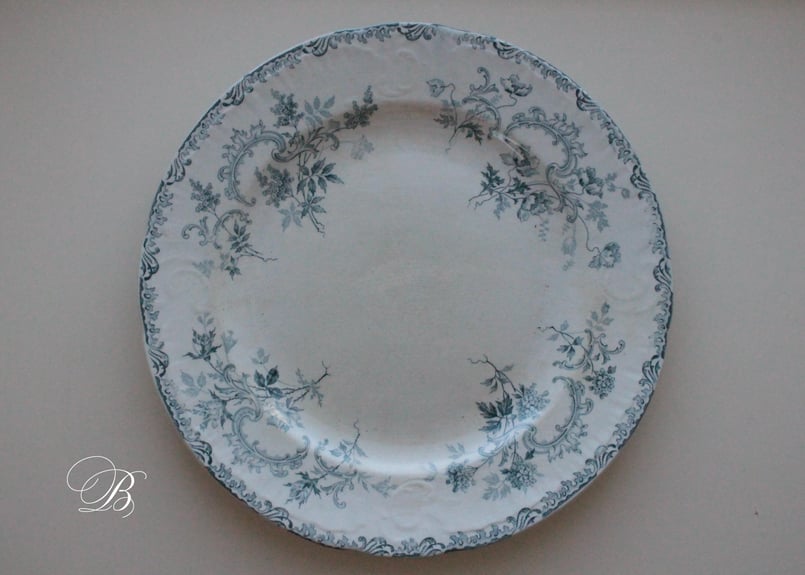 【B】フランスアンティーク・ショワジールロワVILLARDプレート Choisy le Roi【ショワジールロワ】 TERRE DE FER VILLARDプレー