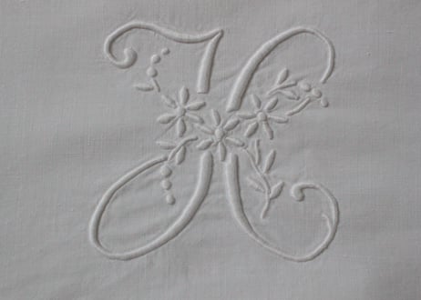 France Antique モノグラムシーツ/MONOGRAM “FK”