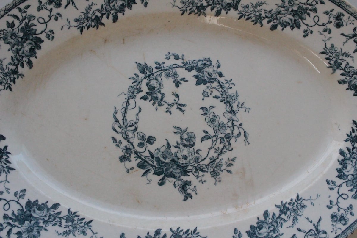 Gien【ジアン】bouquet de rose・オーバルプレート | Antique & B