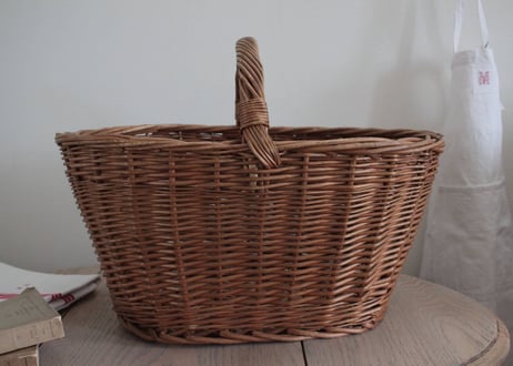 France Antique panier アンティーク籐の大きなパニエ
