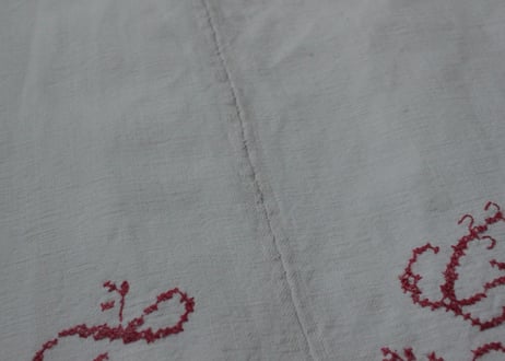 France Antique Linge Ancien Feuilles MONOGRAM“CG”シーツ