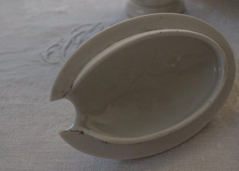 France Antique 白磁器・蓋付きマスタードポット | Antique & Broc