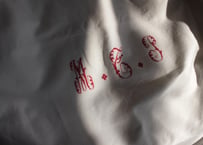 France Antique Linge Ancien Feuilles MONOGRAM“MTP”シーツ