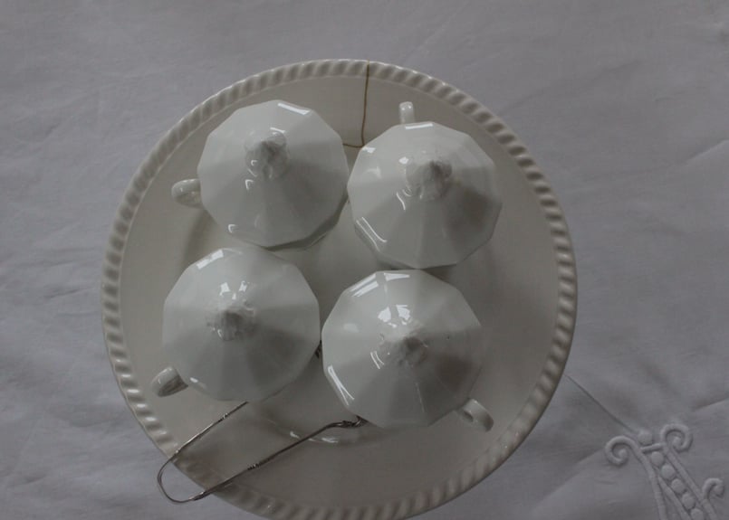 FranceAntiqueクリームポット【ポ・ア・クレム】ポーセレン白磁器