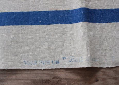 France Antique dead stock Torchons  2本ラインのリネントルション