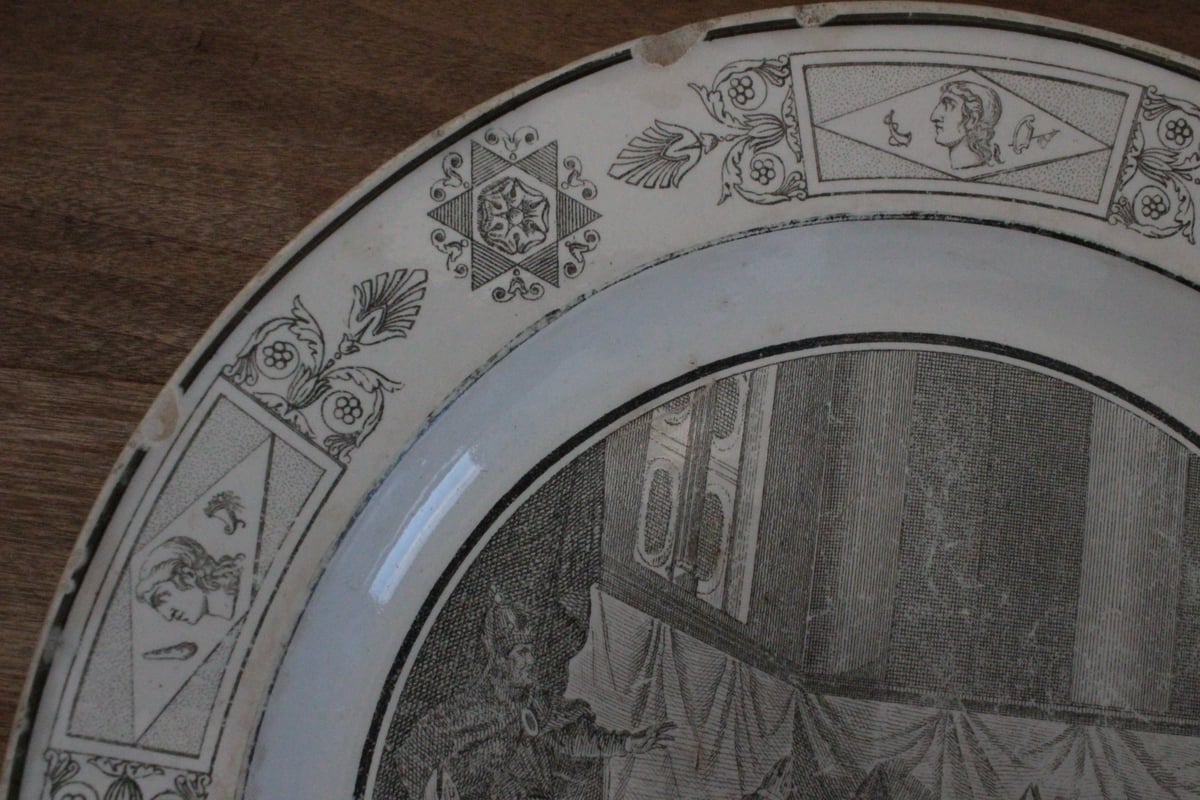 Creil et Montereau クレイユモントロー　グリザイユプレート CREIL ET MONTEREAU | La. YHA