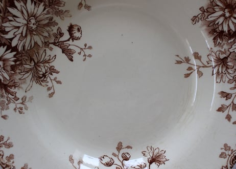 Gien【ジアン】"Fleurs d'Automne"マロン色のスーププレート A~C(数量3)