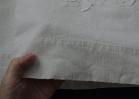 France Antique Linge Ancien Feuilles MONOGRAM“HB”シーツ