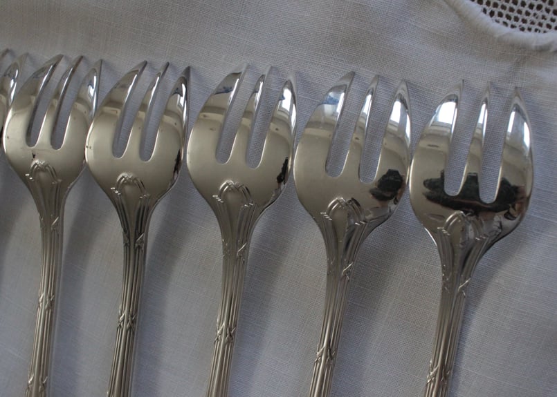 クリストフル リュバン デザートフォーク 6点 リュバンリボンテーブルカトラリー3本セット