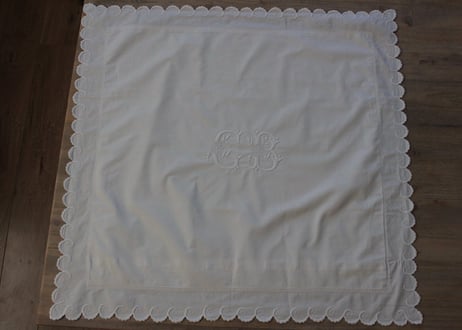 France Antique クッションカバー/MONOGRAM "C・B"