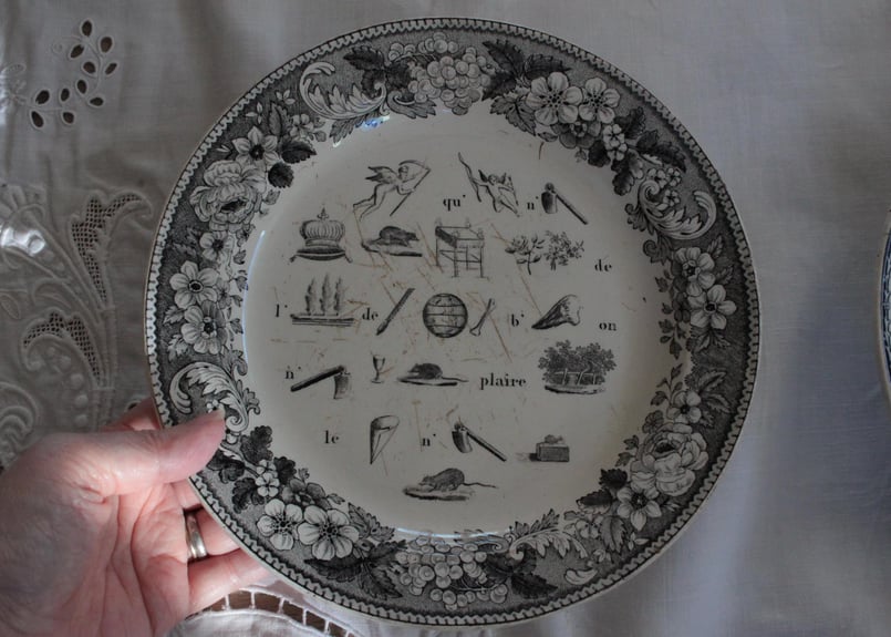 A】Creil et Montereau【クレイユ モントロー】グリザイユプレート | An