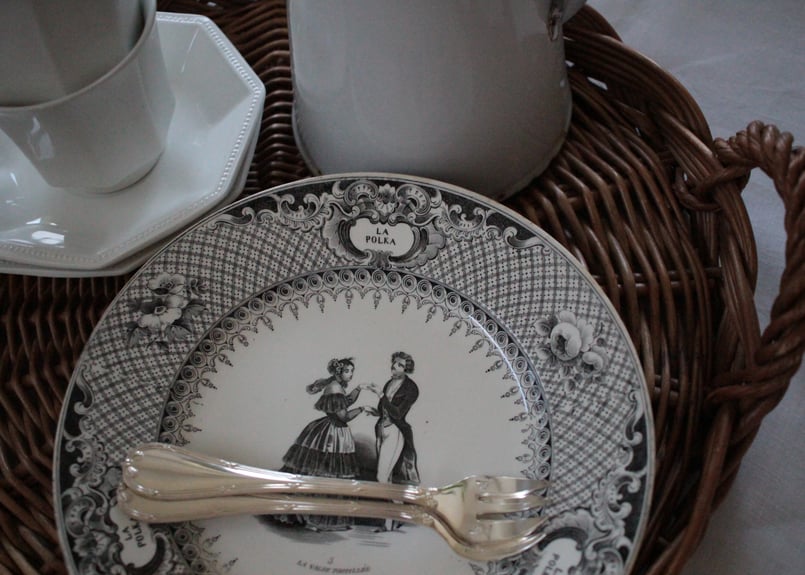 France Antique panier アンティーク籐のトレイ | Antique & B