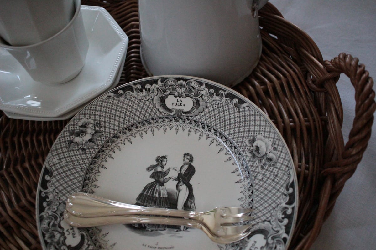 France Antique panier アンティーク籐のトレイ | Antique & B