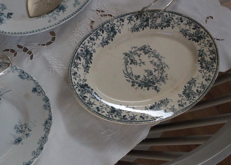 Gien【ジアン】bouquet de rose・オーバルプレート | Antique & B