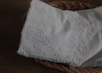 France Antique Linge Ancien Feuilles MONOGRAM“MG”リネンの大判シーツ