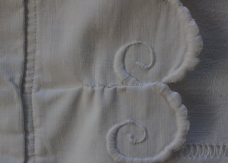 France Antique クッションカバー/MONOGRAM "C・B"