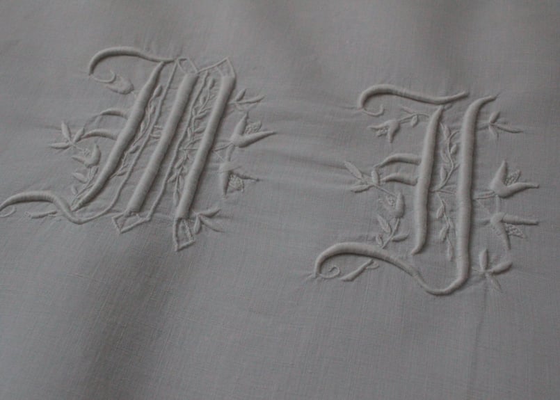 France Antique クッションカバー/MONOGRAM 